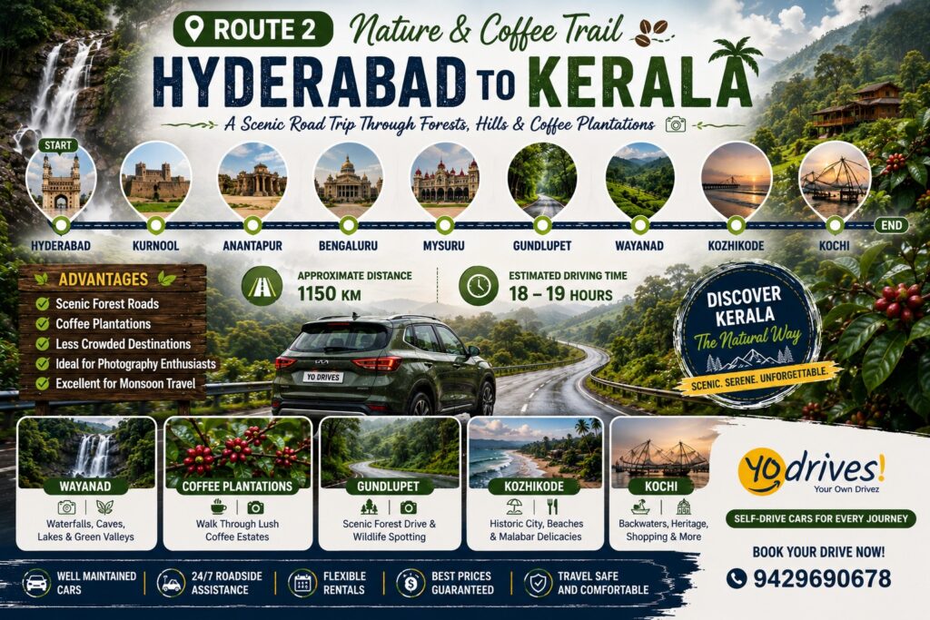 Hyderabad to Kerala Road Trip