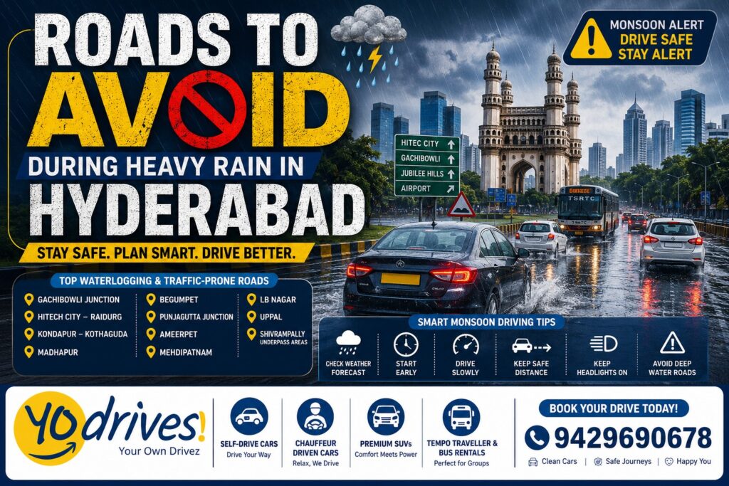 roads to avoid during heavy rain in Hyderabad