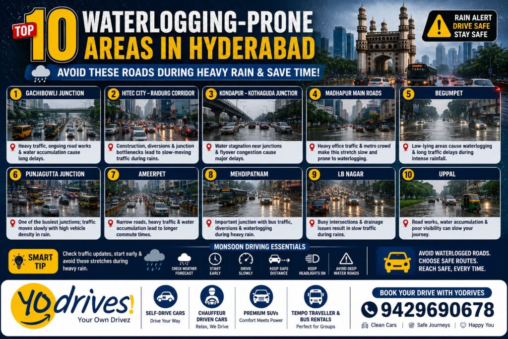 roads to avoid during heavy rain in Hyderabad