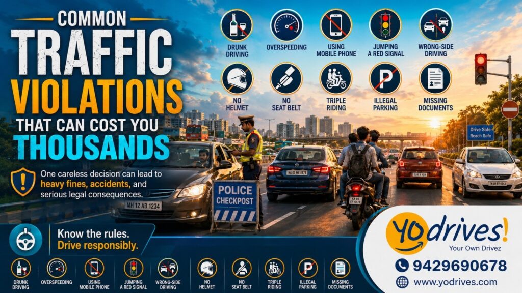 common traffic violations in Hyderabad
