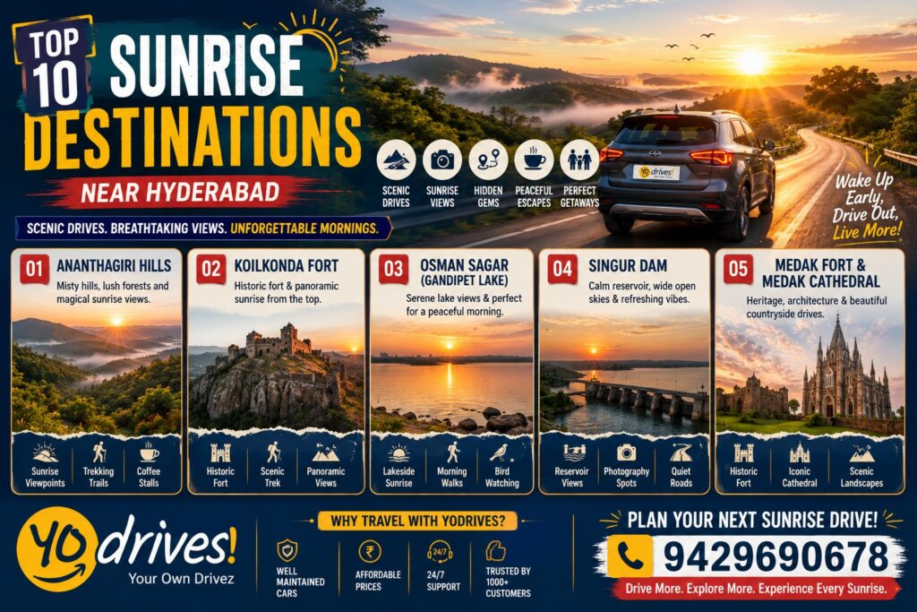 best sunrise drives near Hyderabad