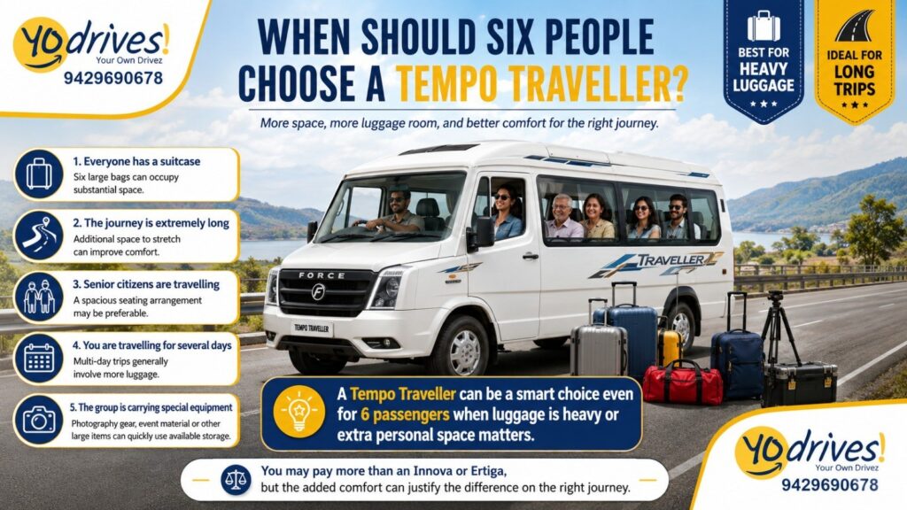 best vehicle for 6 people from Hyderabad