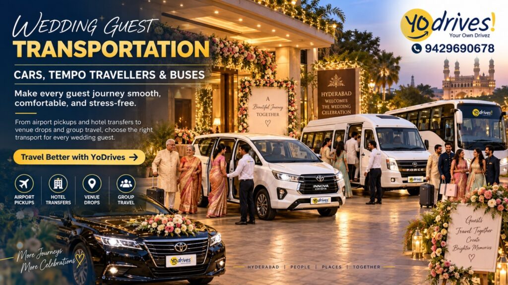 Wedding guest transportation in Hyderabad